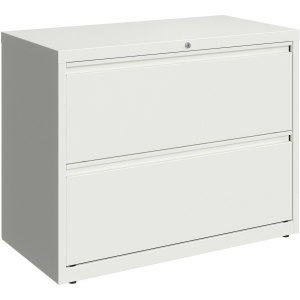 Lorell 36" White Lateral File - 2-Drawer