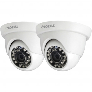 Lorell 5 Megapixel HD Surveillance Camera - 2 Pack - Dome - White