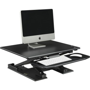 Lorell Electric Desk Riser with Keyboard Tray