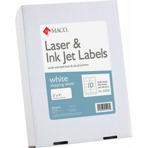 MACO White Laser/Ink Jet Shipping Label