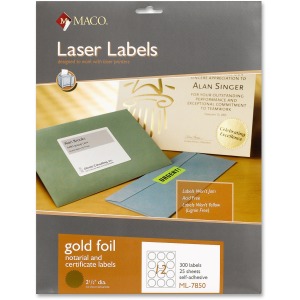 MACO Laser Gold Foil Notarial & Certificate Labels