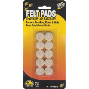 Master Mfg. Co Scratch Guard® Felt Circles, Self-adhesive