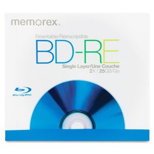 Memorex Blu-ray Rewritable Media - BD-RE - 2x - 25 GB - 1 Pack Jewel Case