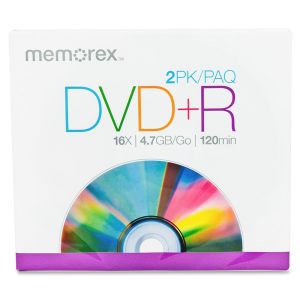 Memorex DVD Recordable Media - DVD+R - 16x - 4.70 GB - 2 Pack Jewel Case
