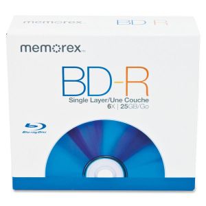 Memorex 98684 Blu-ray Recordable Media - BD-R - 6x - 25 GB - 5 Pack Jewel Case