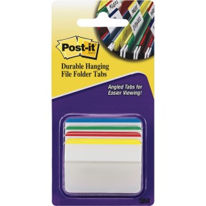 Post-it® Tabs, 2" Angled Lined, Assorted Primary Colors