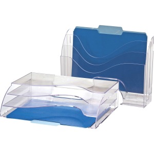 Officemate Clear Wave 2-way Desktop Organizer