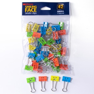 Officemate Smiling Faces Binder Clips, 42PC