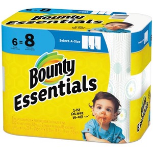 Bounty Essentials Select-A-Size Paper Towels - 6 Big Rolls = 8 Regular
