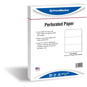 PrintWorks Professional Pre-Perforated Paper for Invoices, Statements, Gift Certificates & More