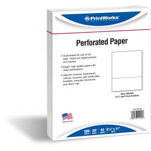 PrintWorks Professional Pre-Perforated Paper for Invoices, Statements, Gift Certificates & More