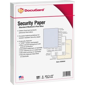 DocuGard Laser, Inkjet Security Paper - Blue, Canary