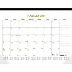 Blueline Classic Gold Monthly Desk Pad Calendar