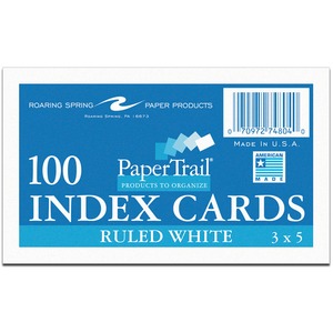 Roaring Spring Papertrail Ruled Index Cards