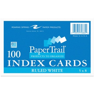 Roaring Spring Papertrail Ruled Index Cards