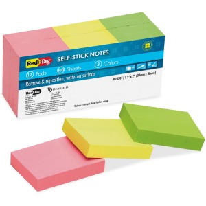 Redi-Tag Self-Stick Recycled Neon Notes