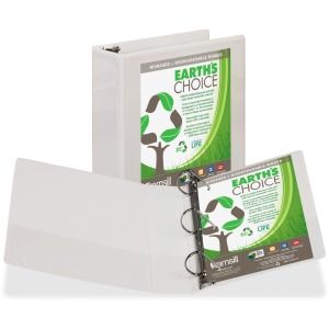 Samsill Earth's Choice Plant-Based 3 Inch 3 Ring View Binder - White