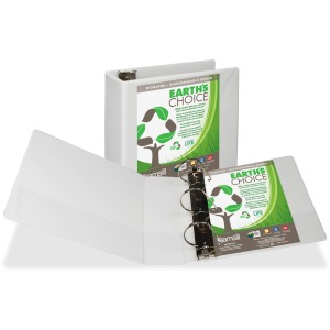 Samsill Earth?s Choice Plant-Based 4 Inch 3 Ring View Binder - White