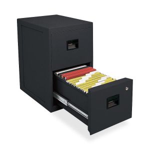 FIRE-SAFE 2-Drawer Insulated Vertical File, 17-1/2w x 23-1/4d x 28h, Black