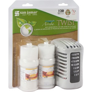 San Jamar Arriba Twist Air Care Freshener Dispenser Kit