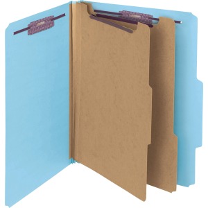 Smead Premium Pressboard Classification Folders with SafeSHIELD® Coated Fastener Technology