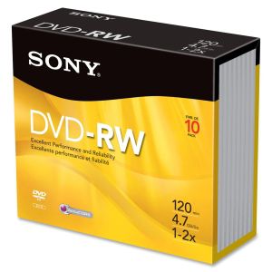 Sony DVD Rewritable Media - DVD-RW - 2x - 4.70 GB - 10 Pack