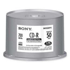 Sony CD Recordable Media - CD-R - 48x - 700 MB - 50 Pack Spindle