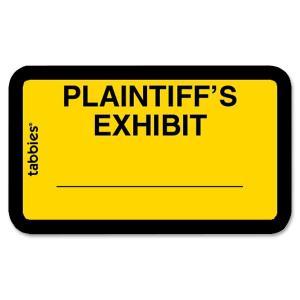 Tabbies Plaintiff's Exhibit Legal File Labels