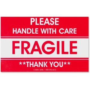 Tatco Fragile/Handle With Care Shipping Label