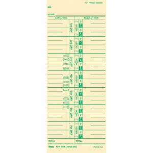 TOPS Numbered Days Time Cards