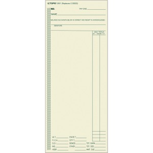 TOPS 1-Sided Weekly Time Cards