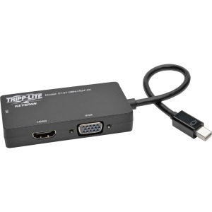Tripp Lite by Eaton Keyspan Mini DisplayPort to VGA/DVI/HDMI All-in-One Video Converter Adapter 4K 30Hz HDMI DP1.2 Black 6-in. (15.24 cm)