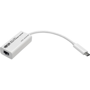 Tripp Lite USB-C to Gigabit Ethernet NIC Network Adapter 10/100/1000 Mbps White