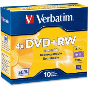 Verbatim DataLifePlus 94839 DVD Rewritable Media - DVD+RW - 4x - 4.70 GB - 10 Pack Slim Case