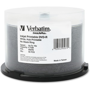 Verbatim DataLifePlus 95079 DVD Recordable Media - DVD-R - 16x - 4.70 GB - 50 Pack Spindle