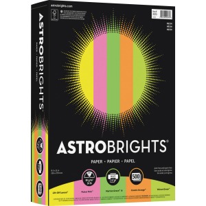 Astrobrights Color Copy Paper - "Neon" ,  5 Assorted Colours