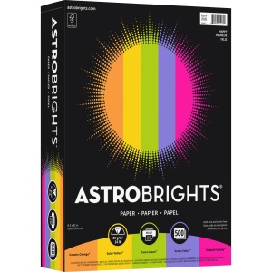 Astrobrights Color Copy Paper "Happy" , 5 Assorted Colours