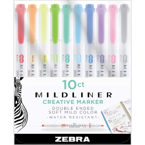 Zebra Pen Mildliner Double-ended Assorted Highlighter Set 10PK