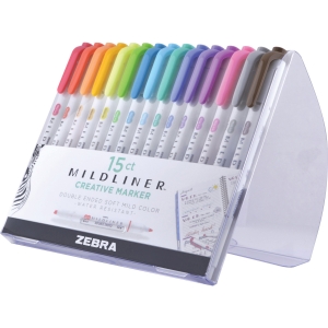 Zebra Pen Mildliner Double-ended Assorted Highlighter Set 15PK