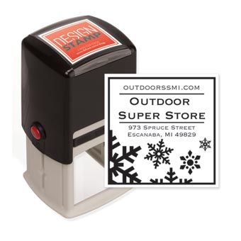 Country Snowflakes Design Stamp - Self-Inking