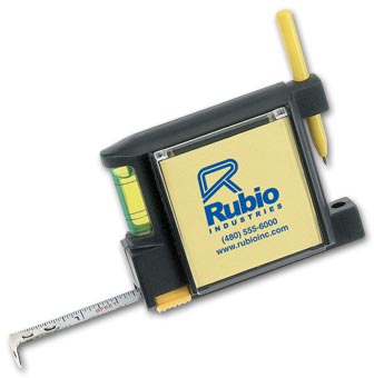 Tape Measure With Note Pad, Pen And Leveler