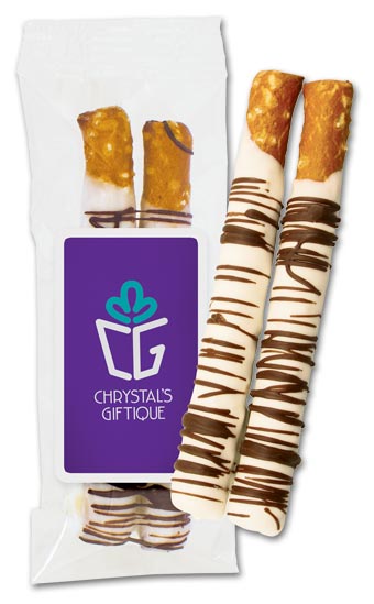 2 pc Chocolate Dipped Pretzel Bag