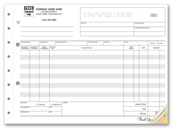 Classic, Extra Wide Invoices 3-part