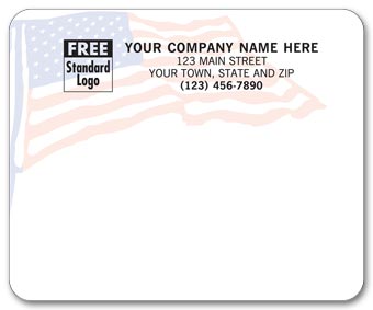 American Flag Mailing Labels, Laser, Flag Background