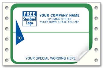 Mailing Labels, Continuous, White w/ Green Border