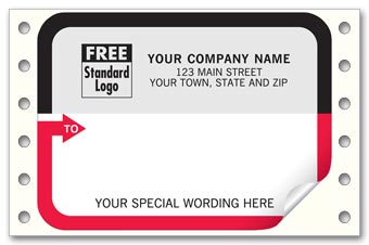 Mailing Labels, Continuous, White w/ Black/Red Border