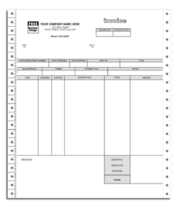 Continuous Invoice with Packing List/Label 3-part