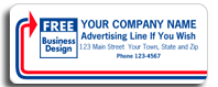 Advertising Labels, White with Red/Blue Arrows