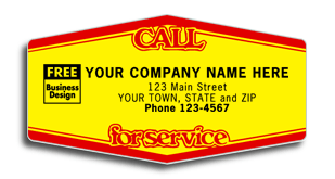 Call For Service, Tuff Shield Labels, Yellow with Red