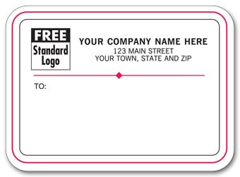 Mailing Labels, Padded, White w/ Red/Black Borders